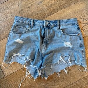 Forever 21 Light Blue Distressed Jean Shorts